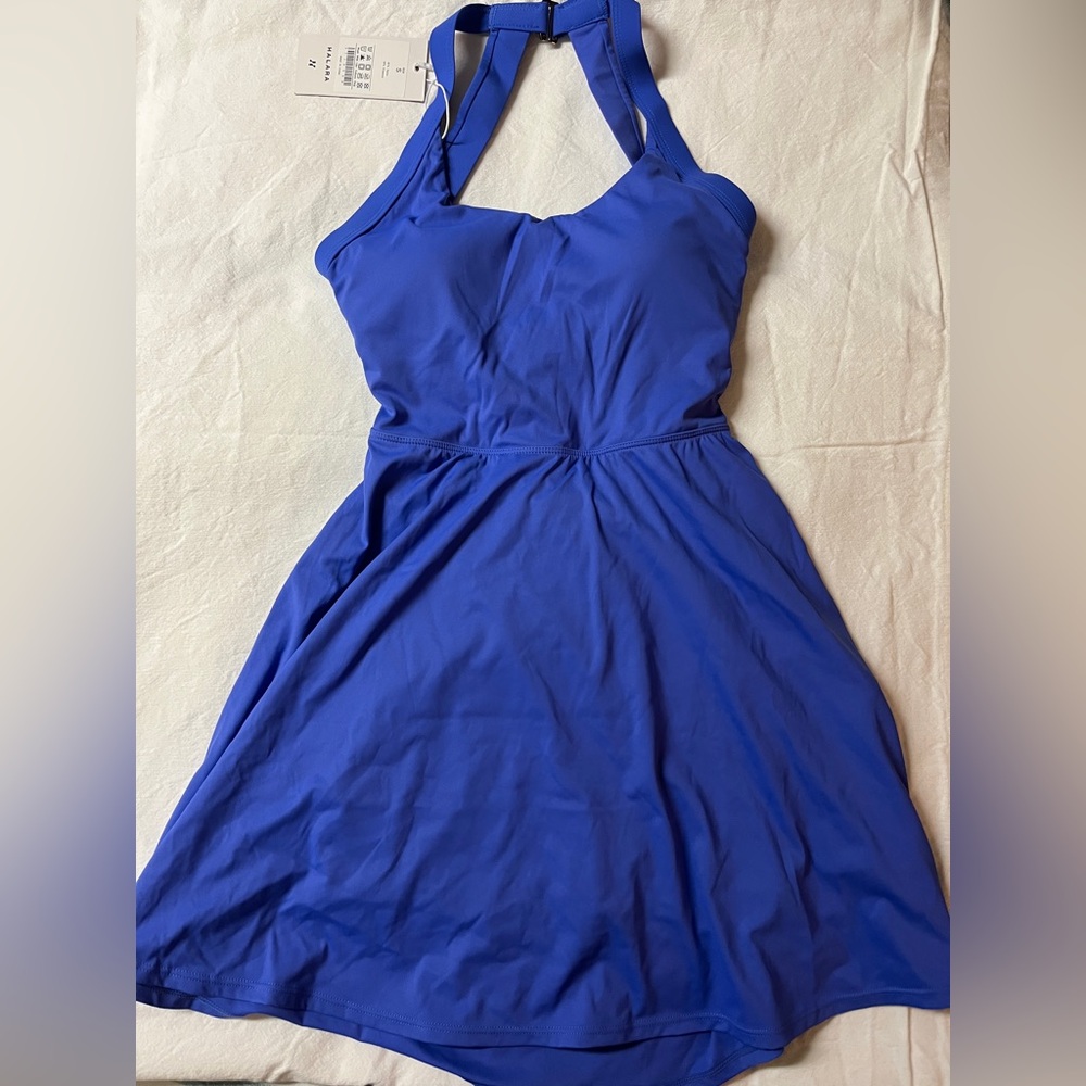 Halara Dusty Blue Athletic Dress w/ Built-In Shorts SZ S NWT